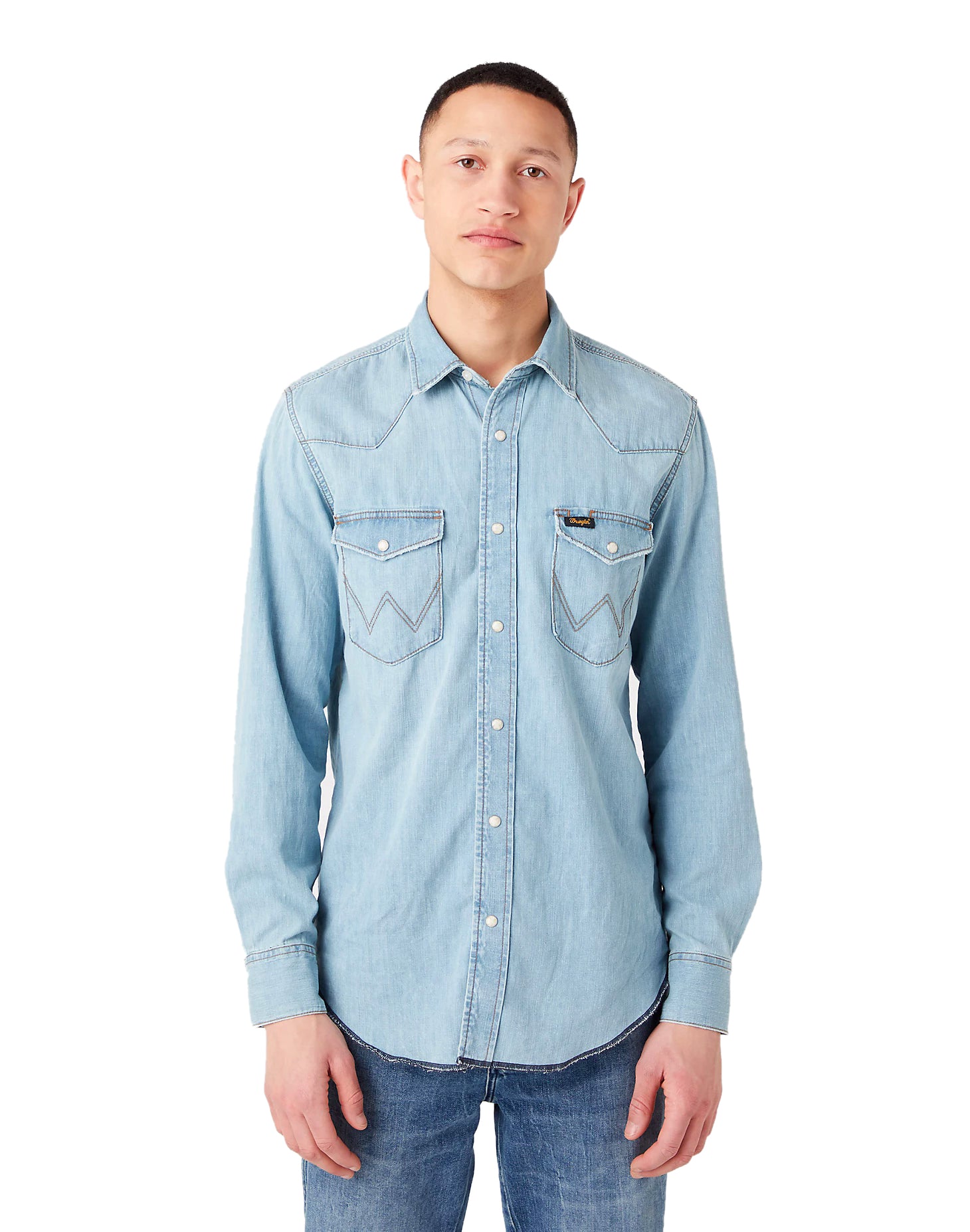 Wrangler Mens Heritage Western Denim Shirt