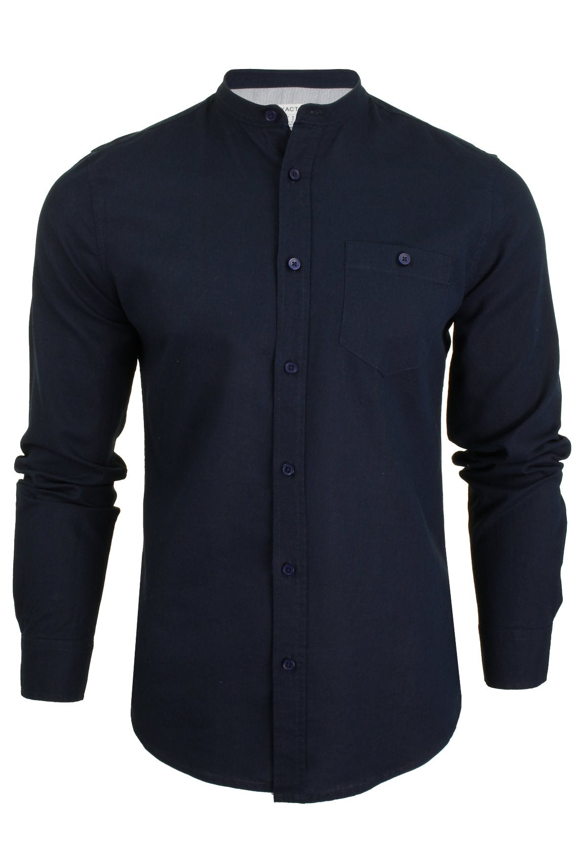 Xact Long Sleeved Linen Grandad Nehru Shirt