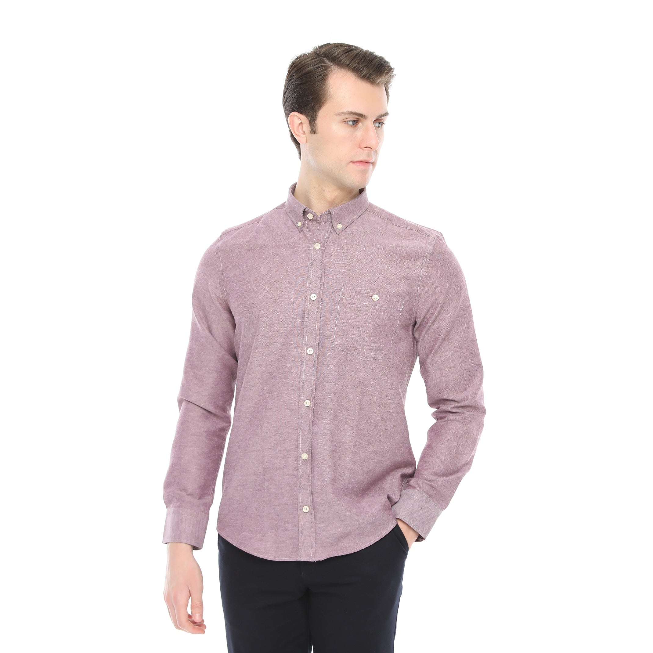 Xact Mens Button Down Oxford Shirt - Long Sleeved