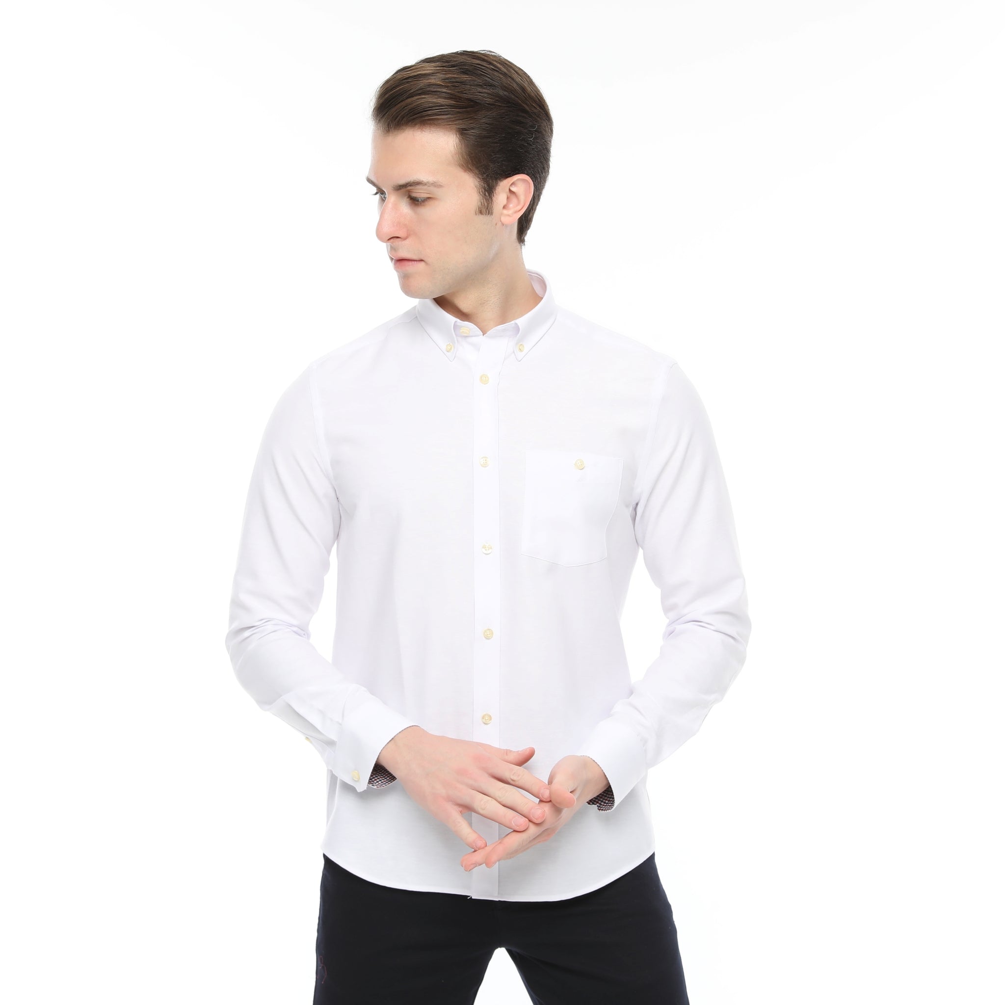 Xact Mens Button Down Oxford Shirt - Long Sleeved