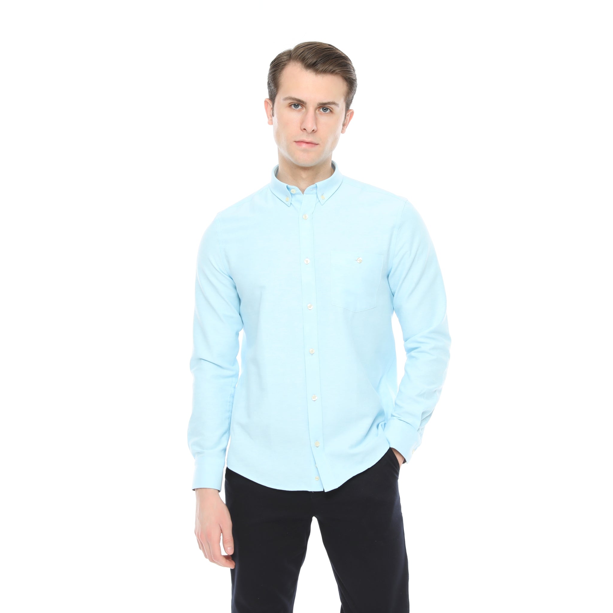 Xact Mens Button Down Oxford Shirt - Long Sleeved