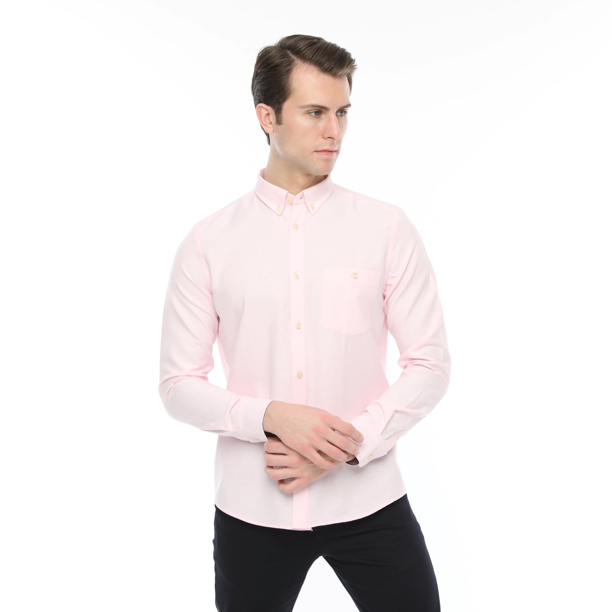 Xact Mens Button Down Oxford Shirt - Long Sleeved