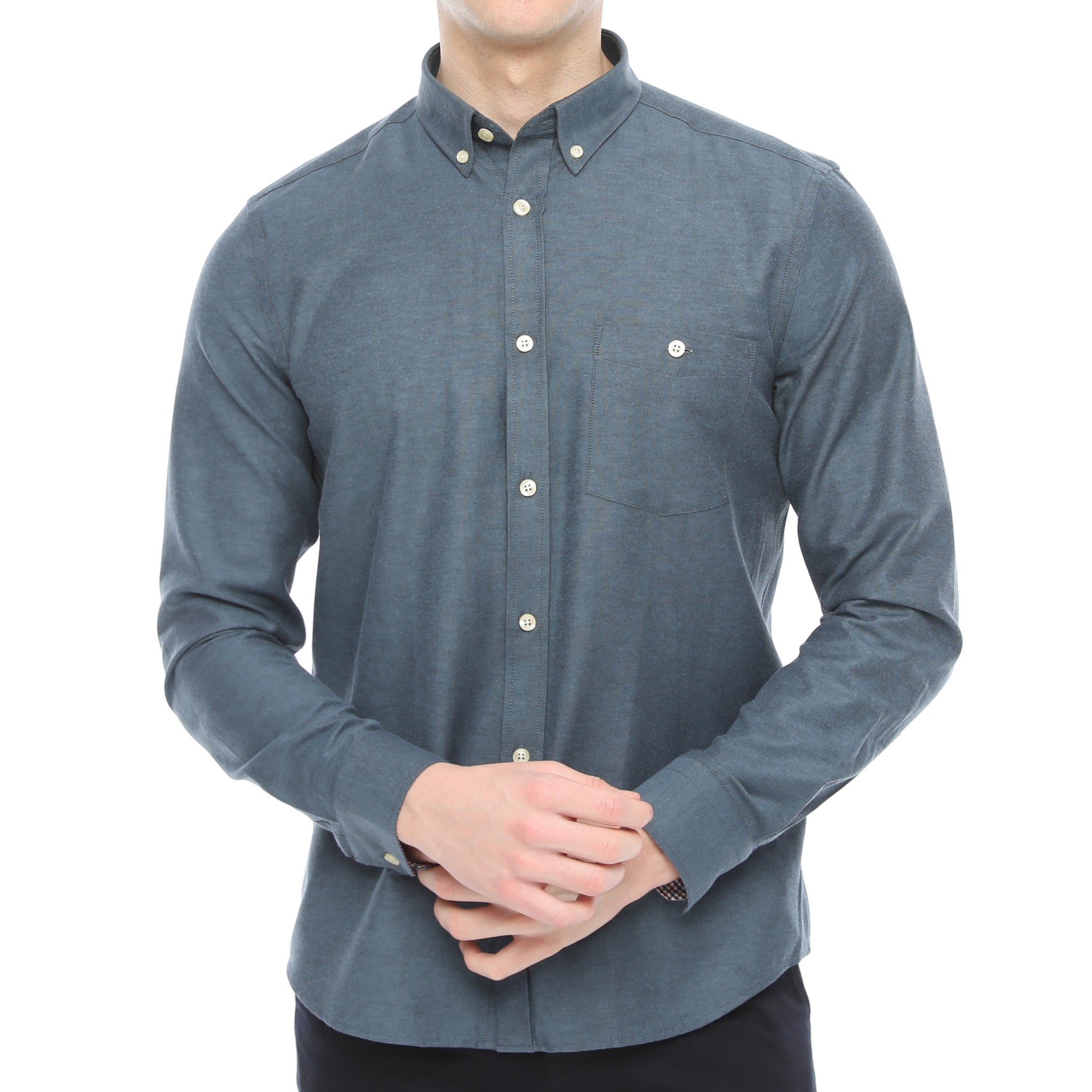 Xact Mens Button Down Oxford Shirt - Long Sleeved