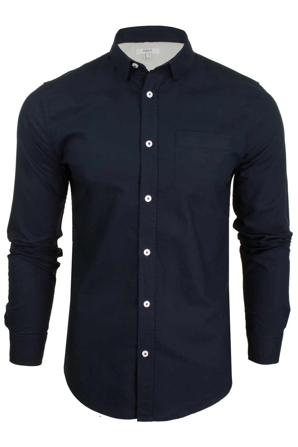 Xact Mens Long Sleeved Button-Down Collar Oxford Shirt