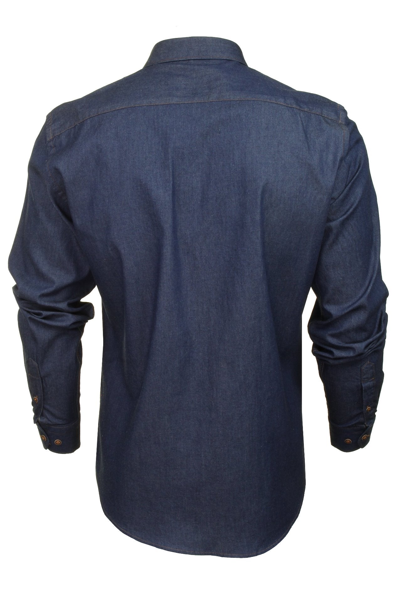 Xact Mens Long Sleeved Denim Shirt - Slim Fit