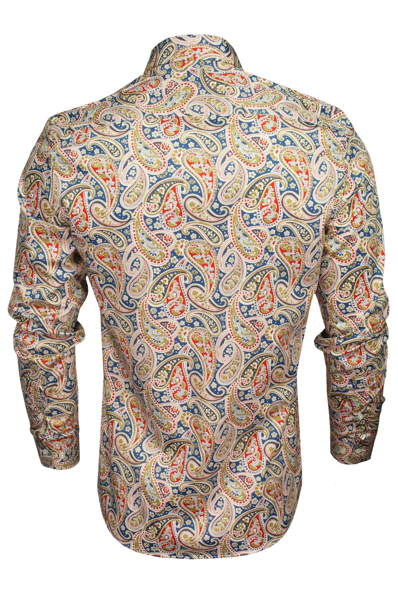 Xact Mens Long Sleeved Paisley Shirt - Slim Fit