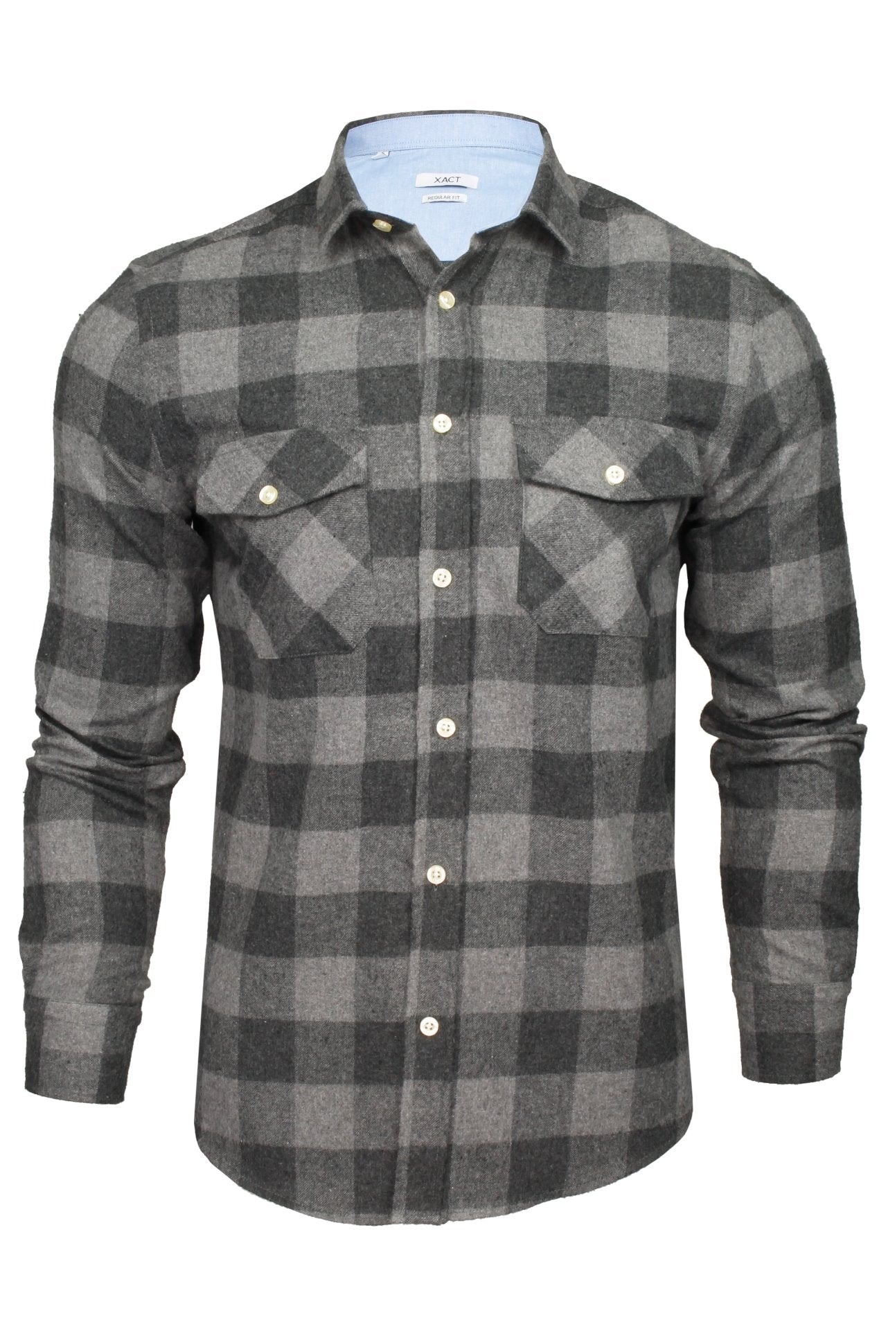 Xact Mens Soft Flannel Buffalo Check Shirt - Long Sleeved