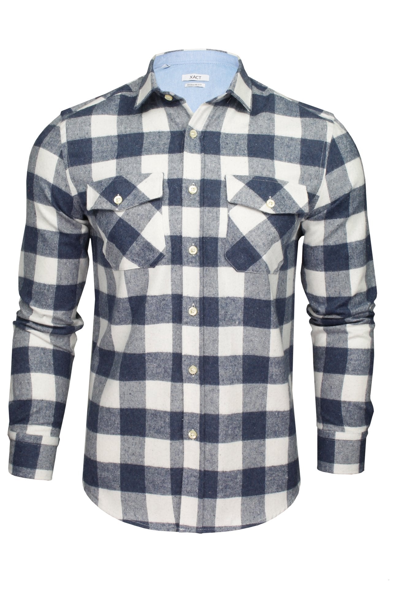 Xact Mens Soft Flannel Buffalo Check Shirt - Long Sleeved