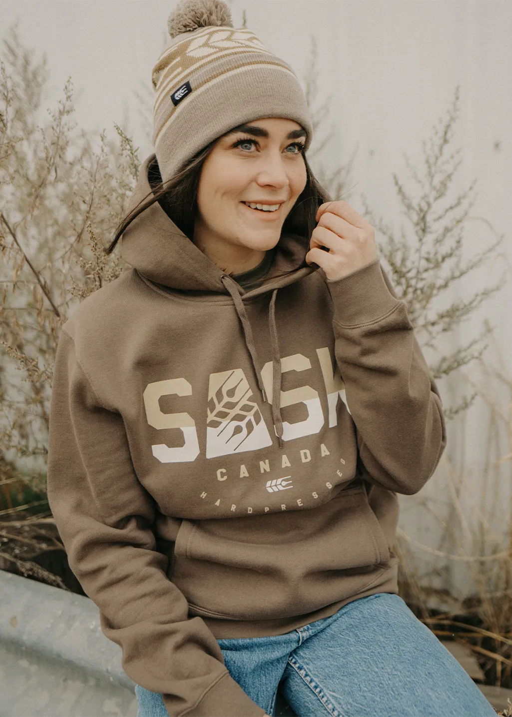 XS | SASK Icon Two Tone Sweater | Coffee Cream | Unisex