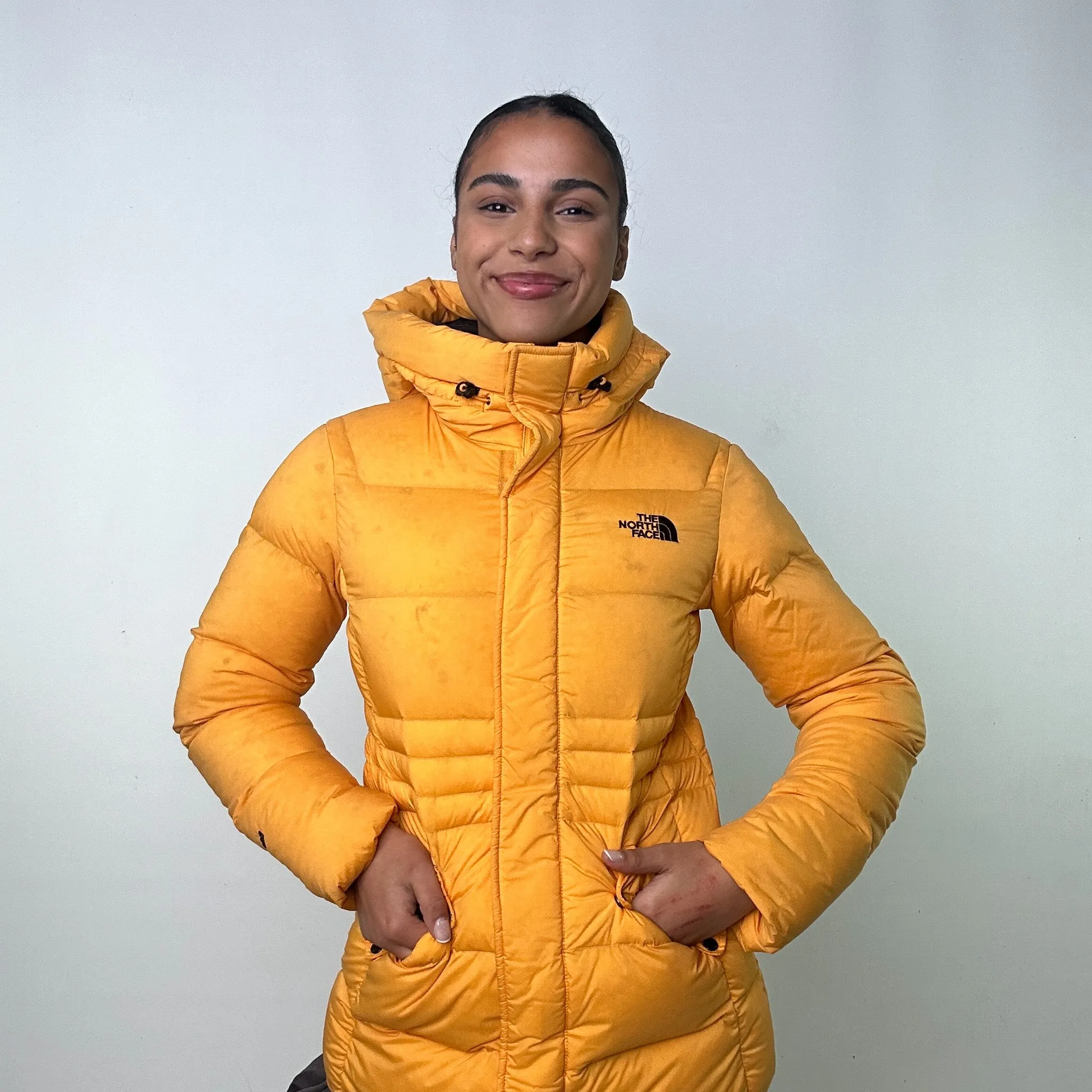 Yellow 90s The North Face Puffer Jacket Coat (M)