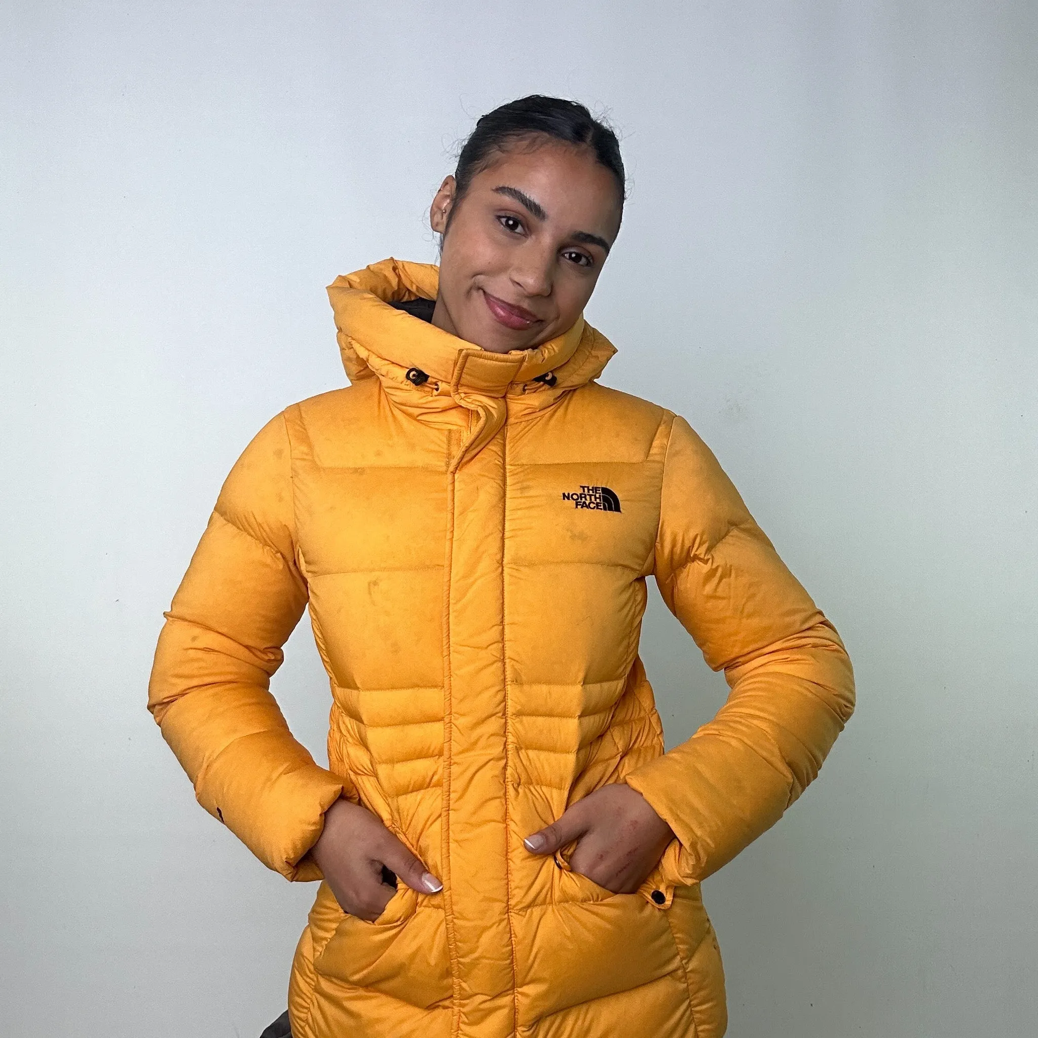 Yellow 90s The North Face Puffer Jacket Coat (M)